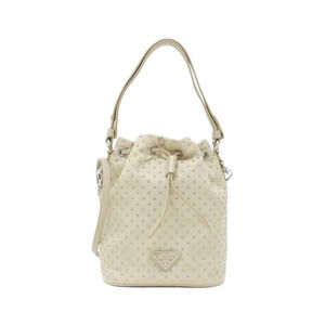 Prada bucket handbag studded Desert beige Cream